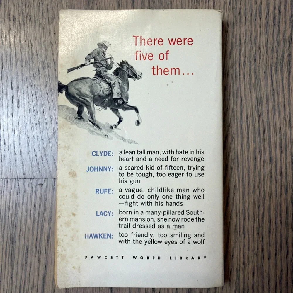 Vintage 1962 FIVE RODE WEST Fawcett Gold Medal PB Paperback‎ Book LEWIS PATTEN